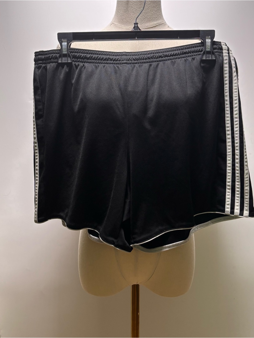 adidas Climacool Black Athletic Shorts with White Side Stripes Size L
